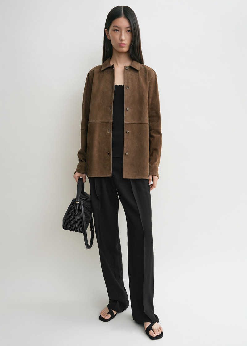 Totême Soft suede shirt tobacco outlook