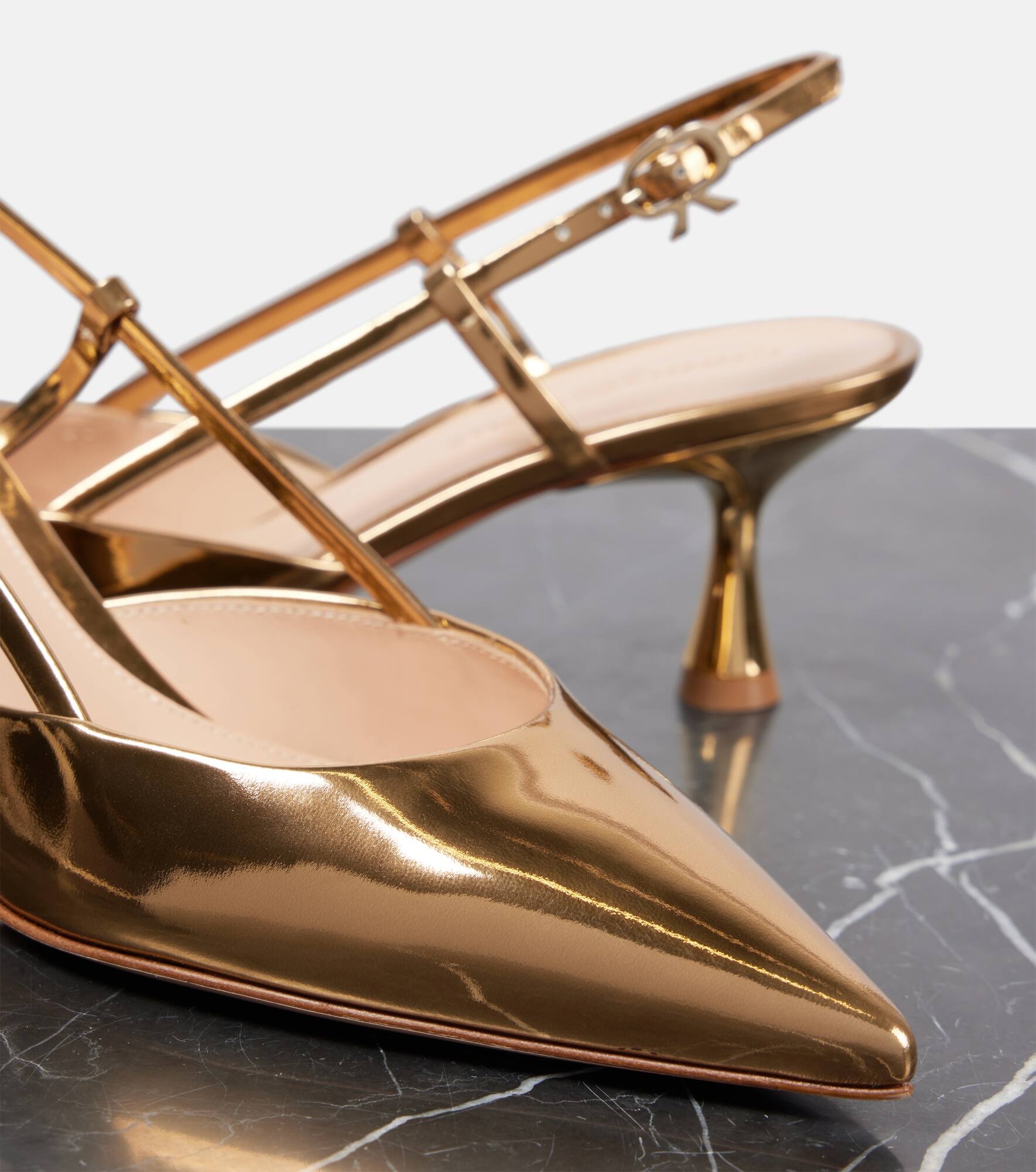 Ascent 55 metallic leather slingback pumps - 5