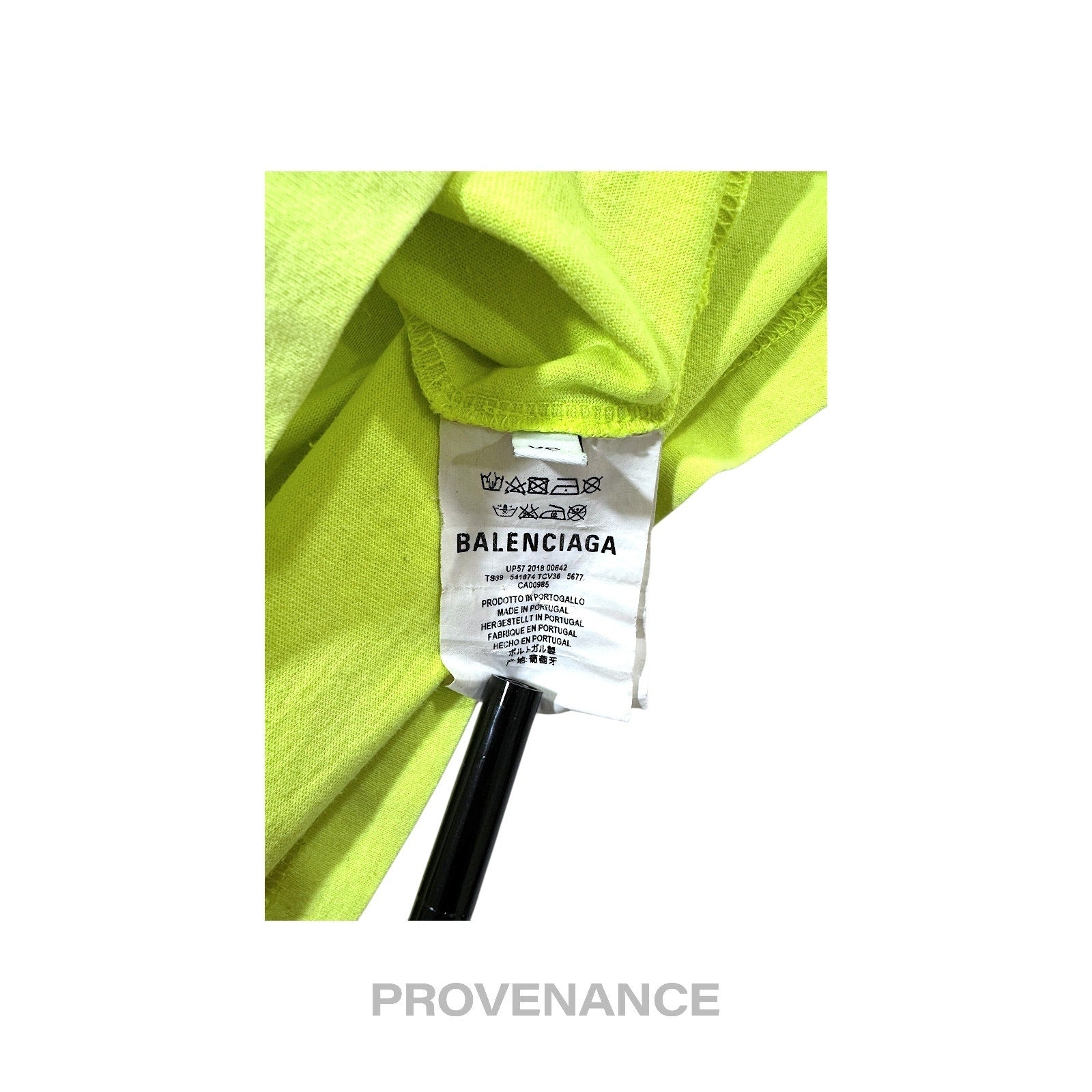 Balenciaga WFP Logo T-Shirt - Neon Yellow Blue XS - 10