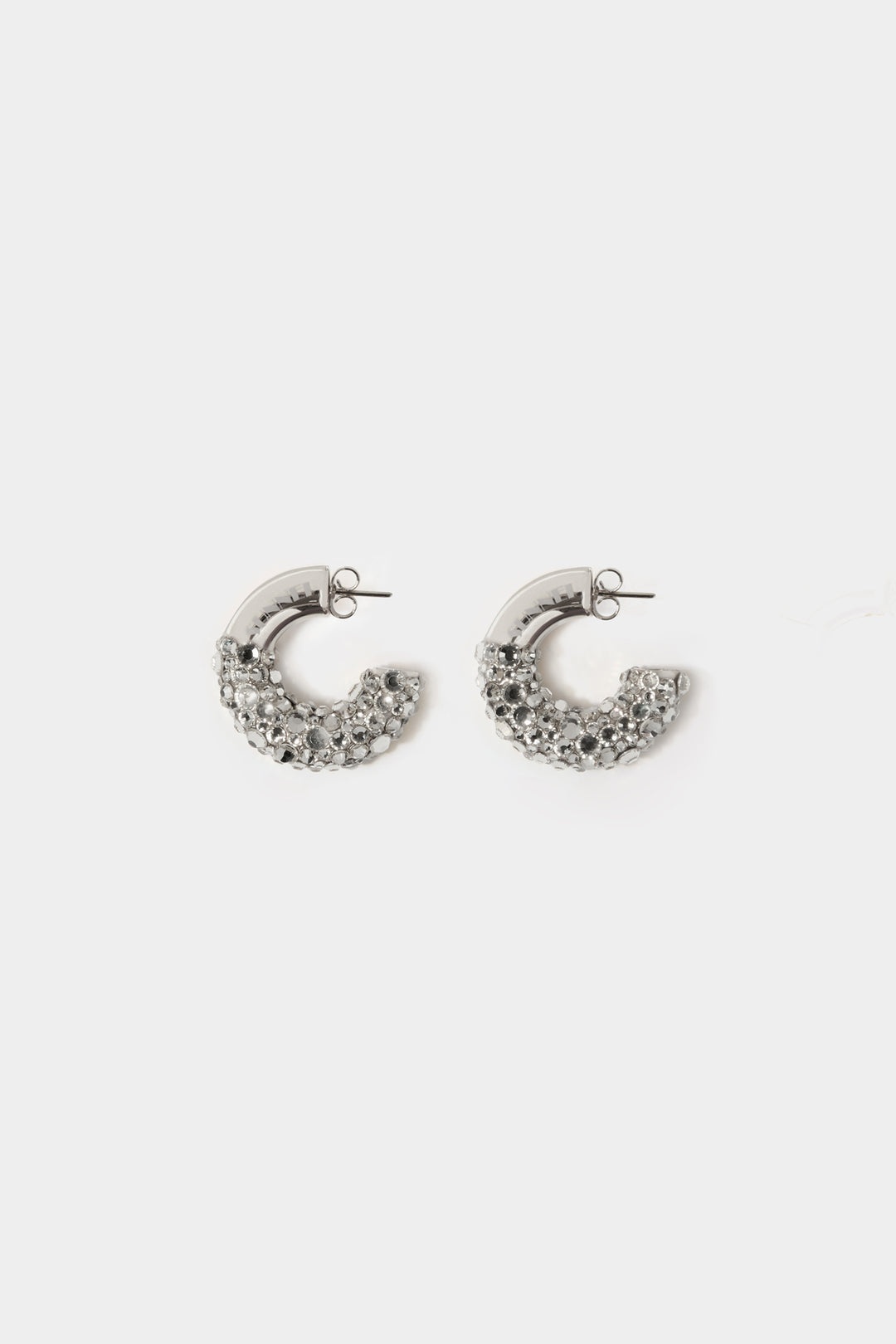 GLITTERIZED EARRINGS / silver - 1