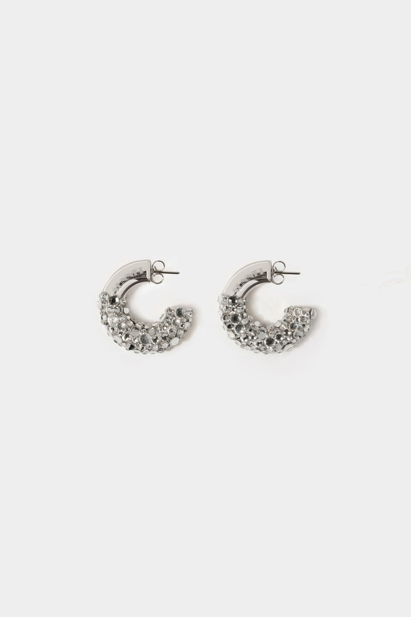 GLITTERIZED EARRINGS / silver 1