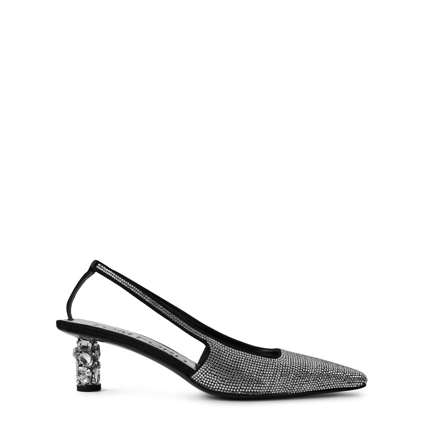 CRYSTAL STONE BEJEWLLED SLINGBACKS - 1