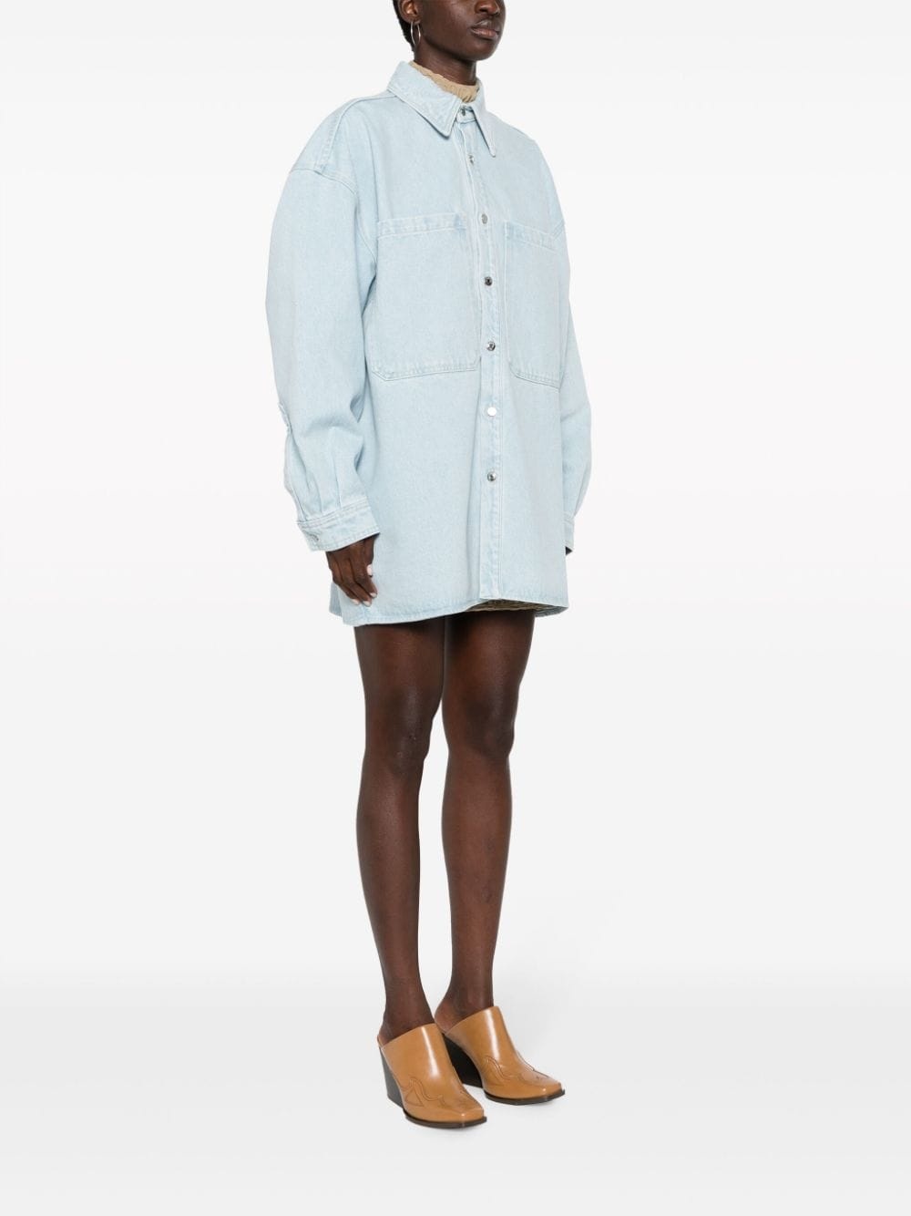 Beaux sun-bleached denim shirt - 3