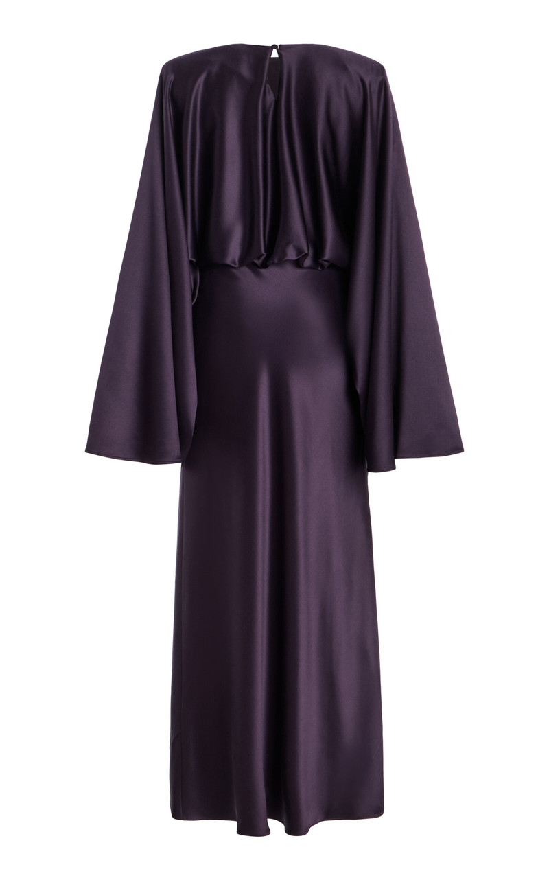 Evinka Draped Silk Maxi Dress purple 7