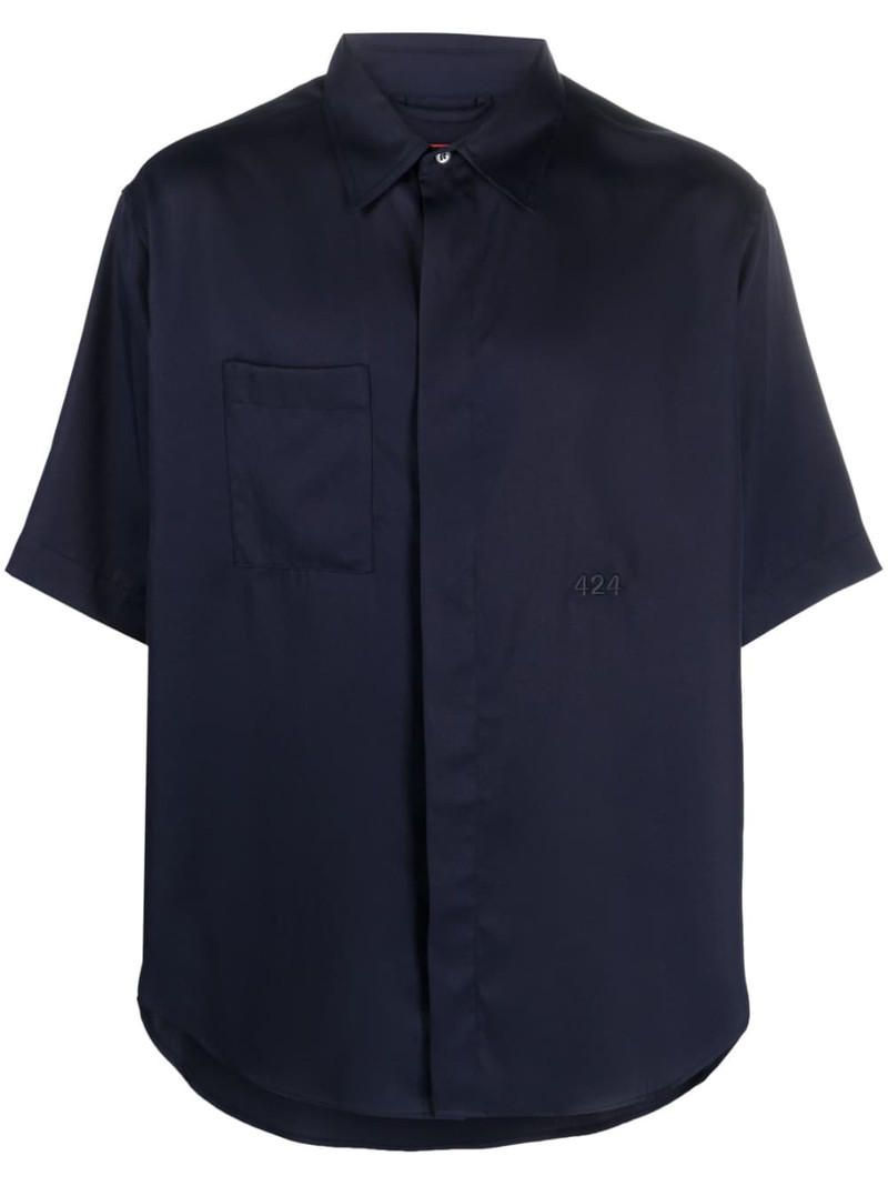 logo-embroidered short-sleeve shirt 1