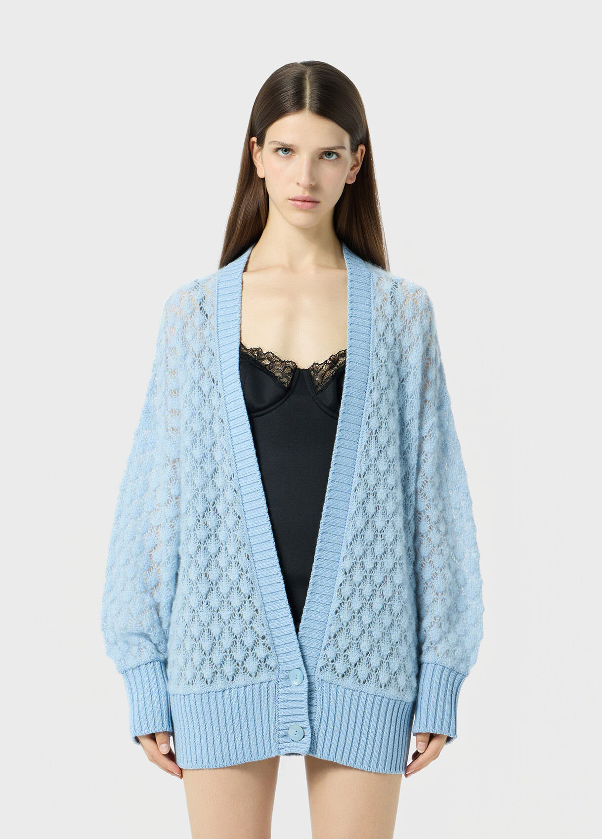 OVERSIZED OPENWORK KNIT CARDIGAN - 2