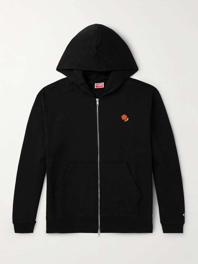 Pop Logo-Embroidered Cotton-Jersey Zip-Up Hoodie - 1