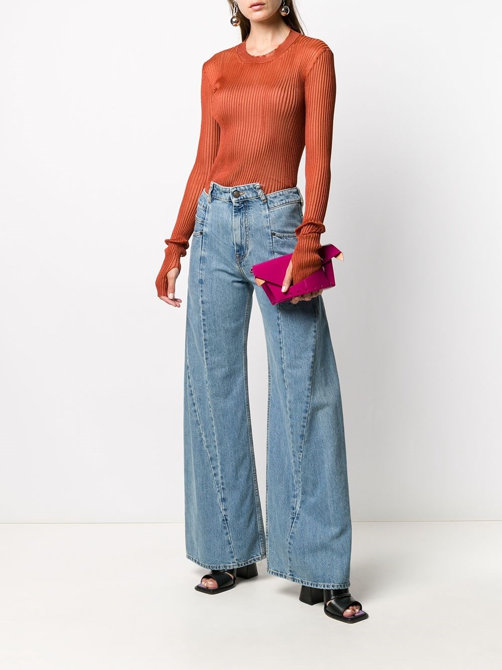 Wide-leg denim jeans - 7
