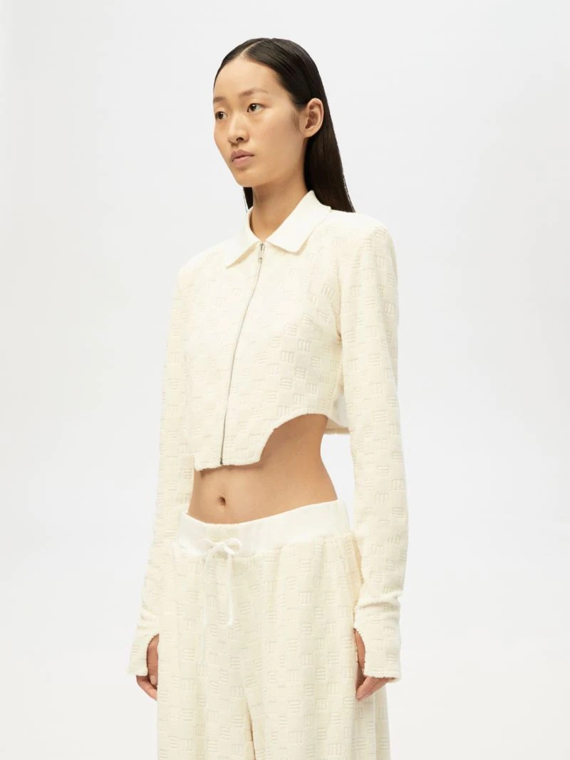 MONOGRAM ZIP UP FITTED TOP - 4