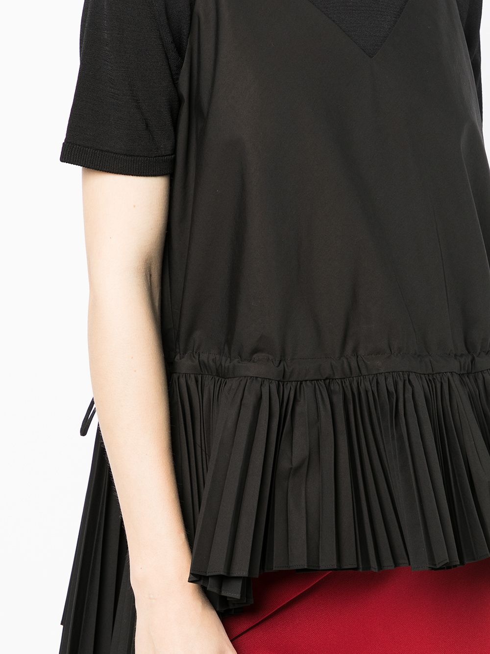 pleated-hem T-shirt - 5