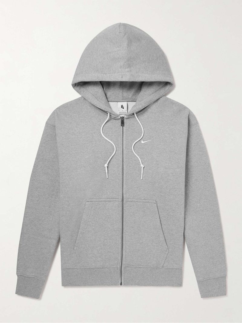 Logo-Embroidered Cotton-Blend Jersey Zip-Up Hoodie - 1