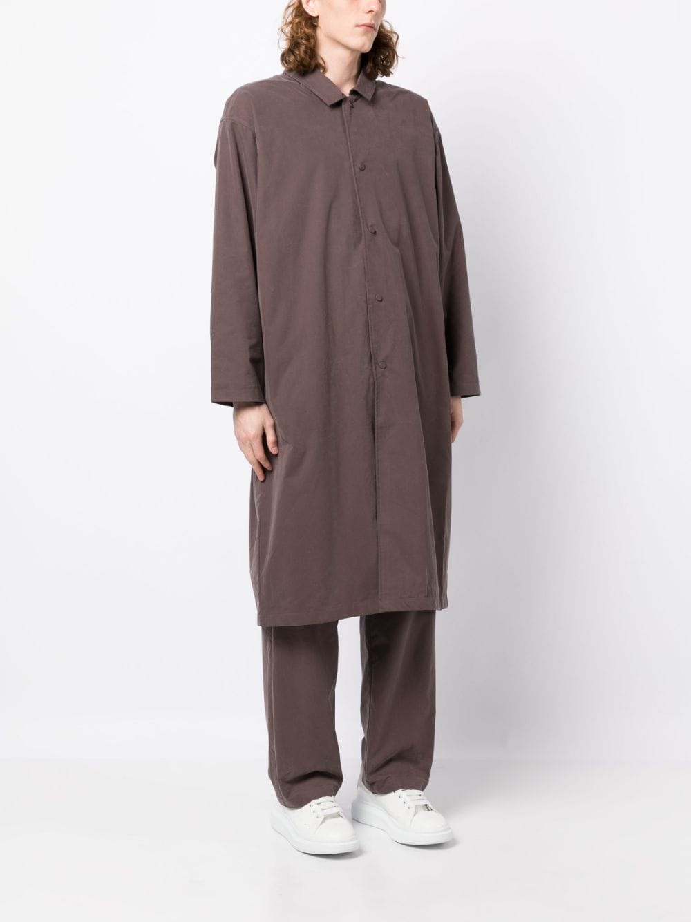 twill-weave single-breasted coat - 3