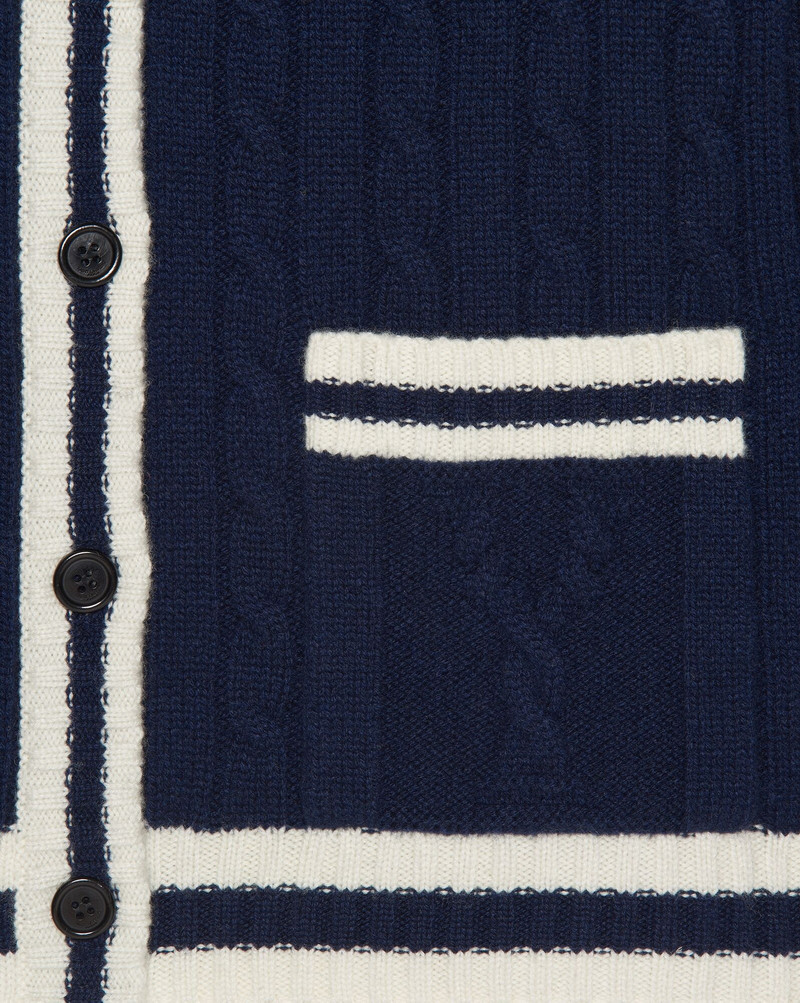 long knit college cardigan in braided cashmere 3