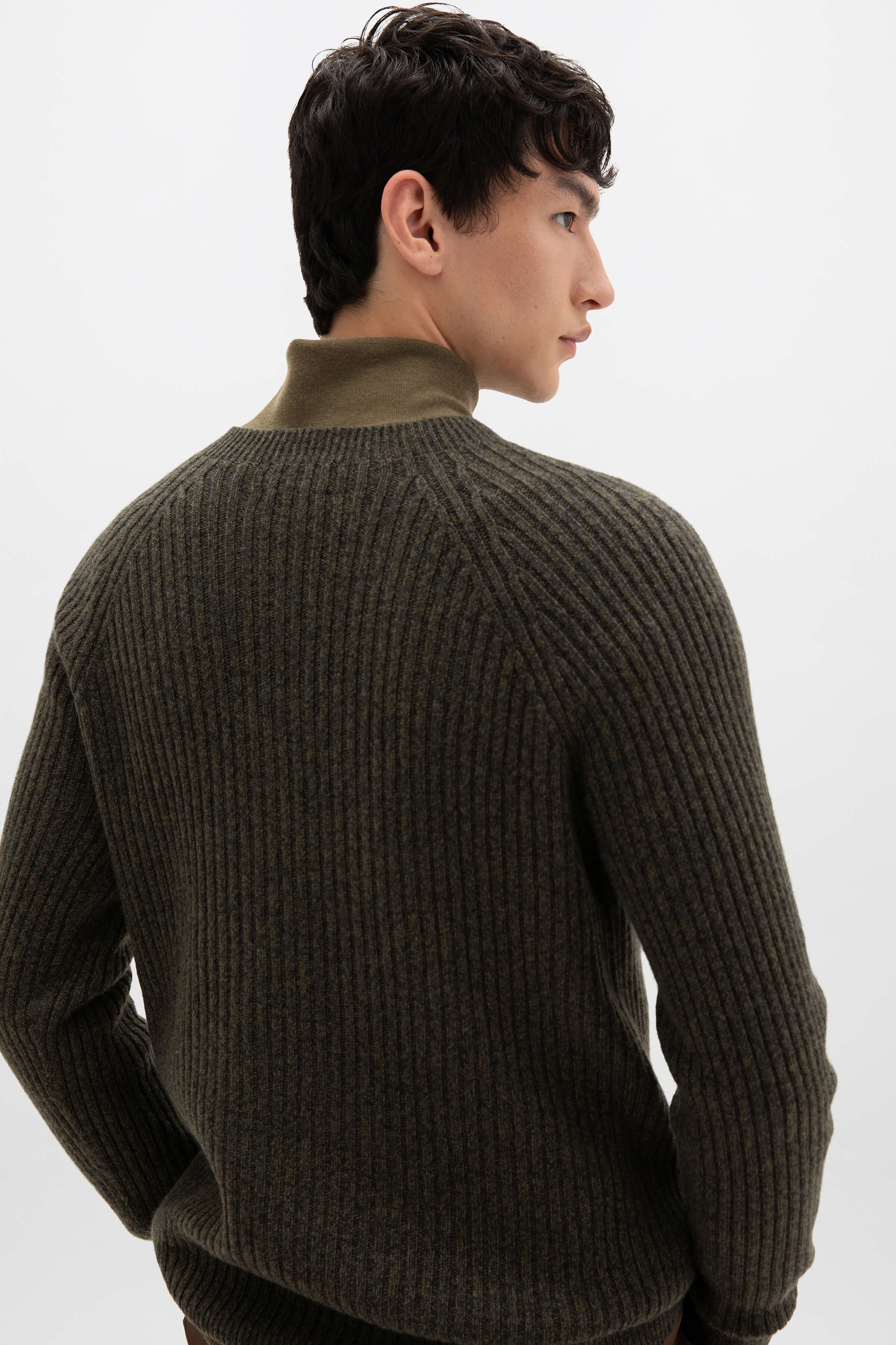 Ribbed Green Cashmere Jumper - 7