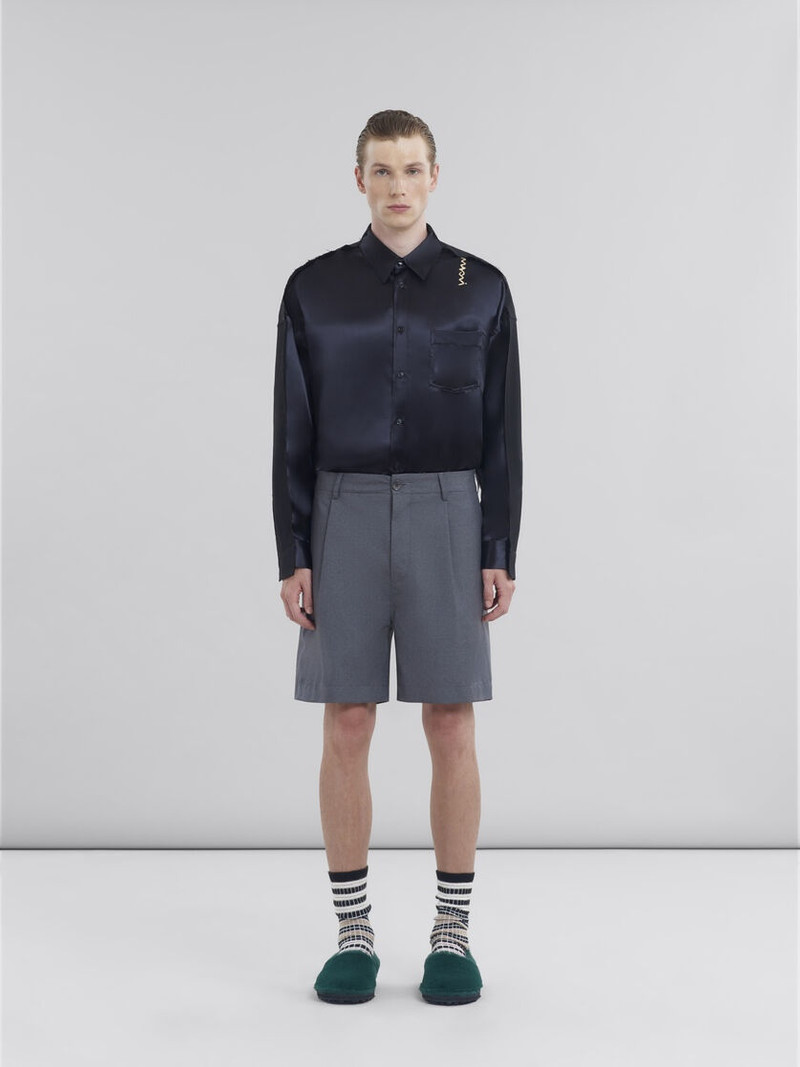 Marni GREY WOOL TAILORED SHORTS WITH FRONT CREASE outlook