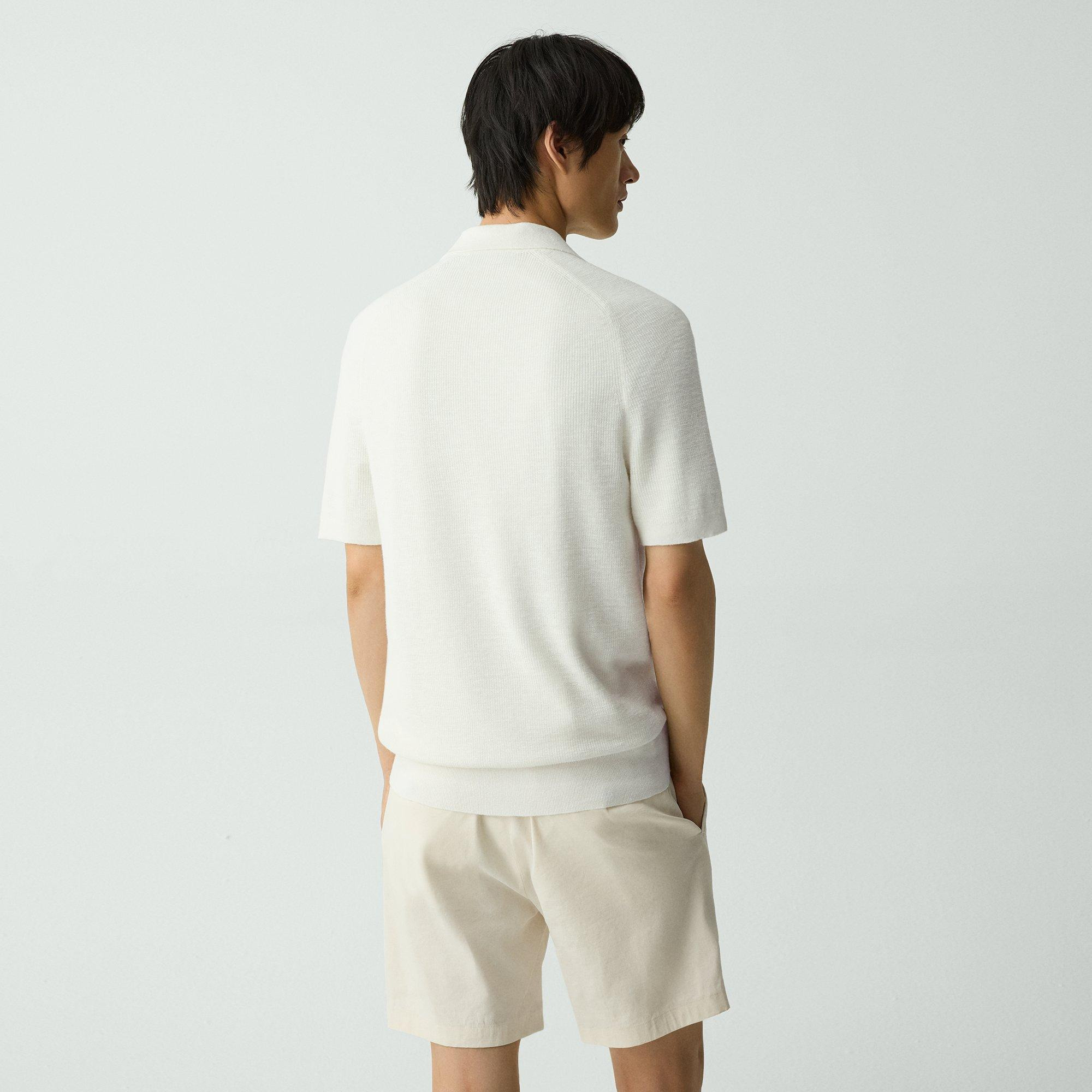 Short-Sleeve Button-Up Shirt in Pacific Linen - 4