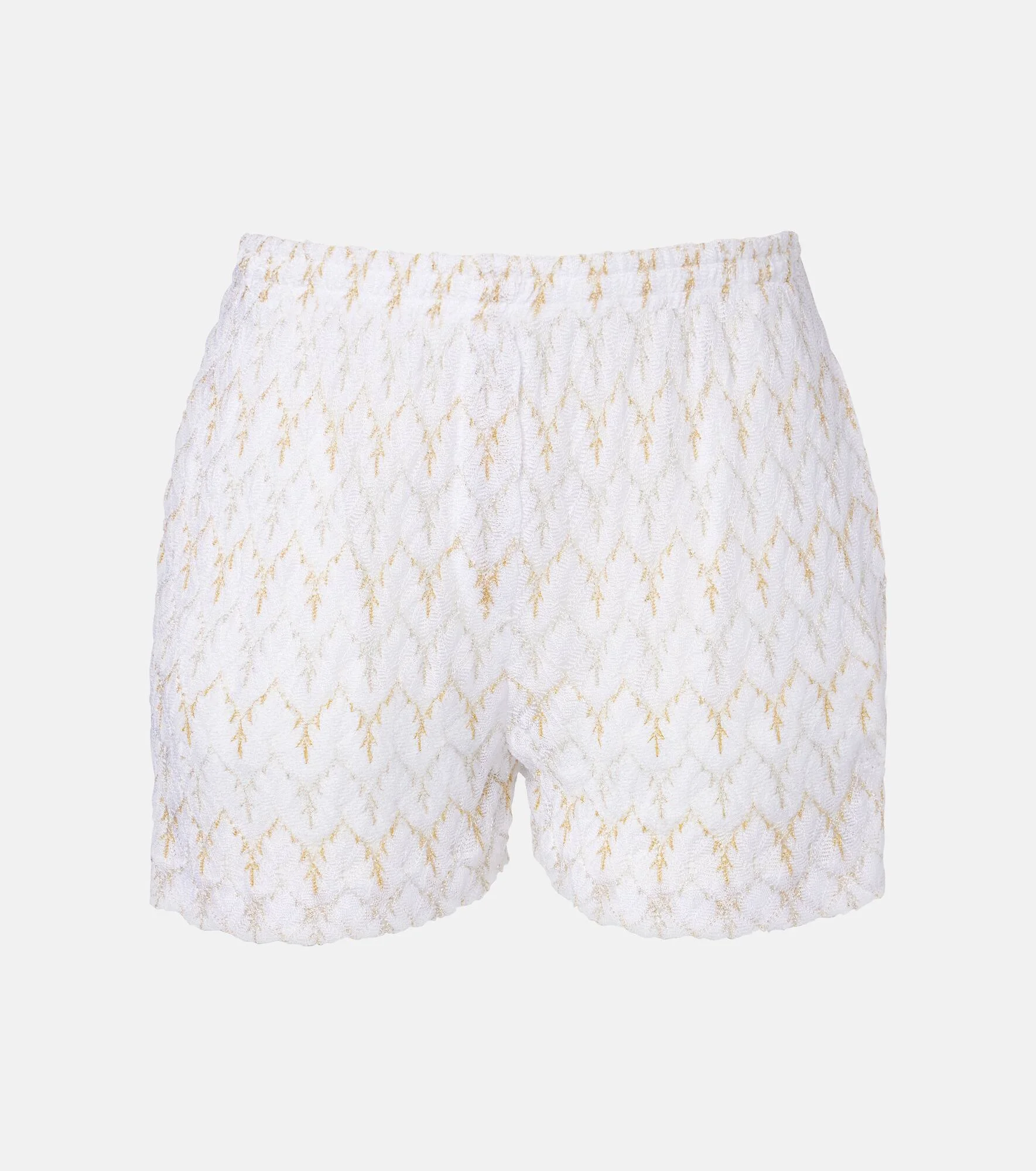 Open-knit lamé shorts - 1