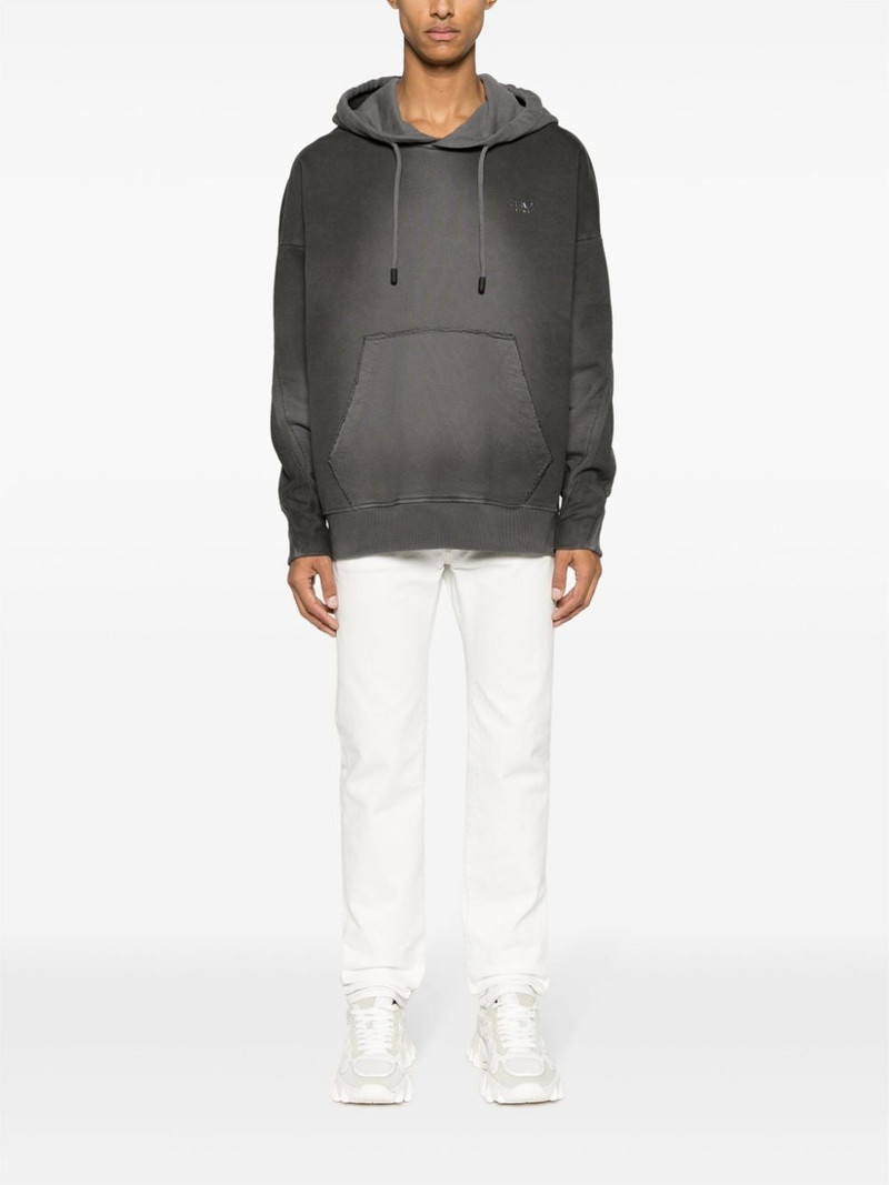 FENDI logo-lettering cotton hoodie outlook