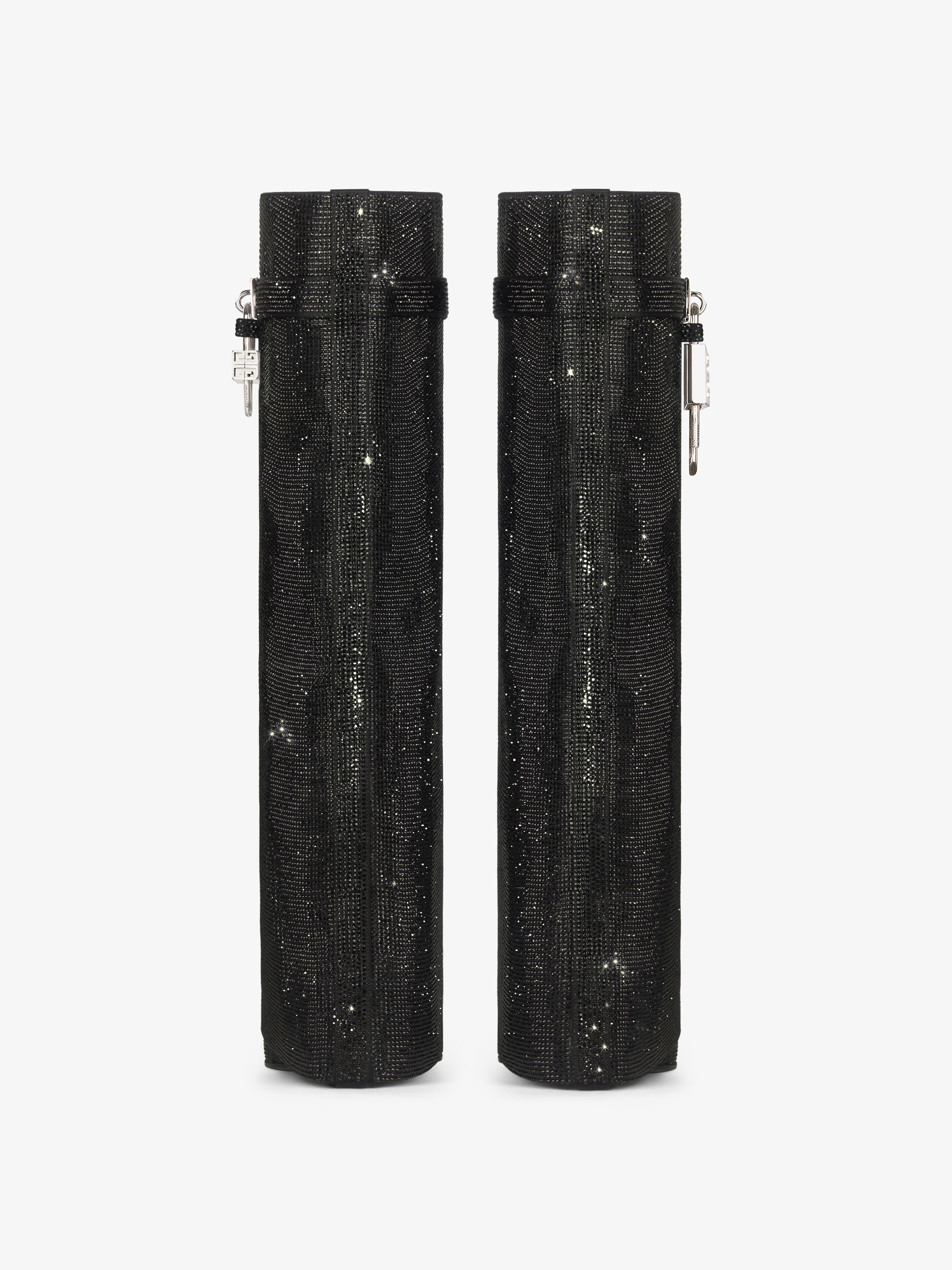 SHARK LOCK BOOTS IN SATIN WITH STRASS - 7