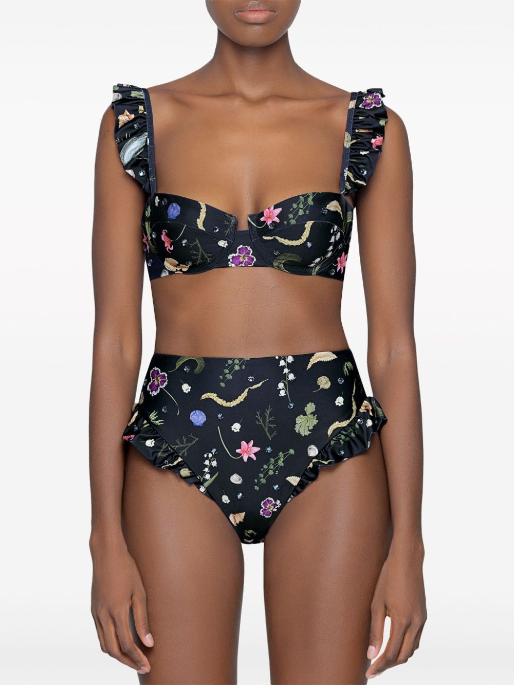 Kiwi Tesoro floral-print bikini top - 5