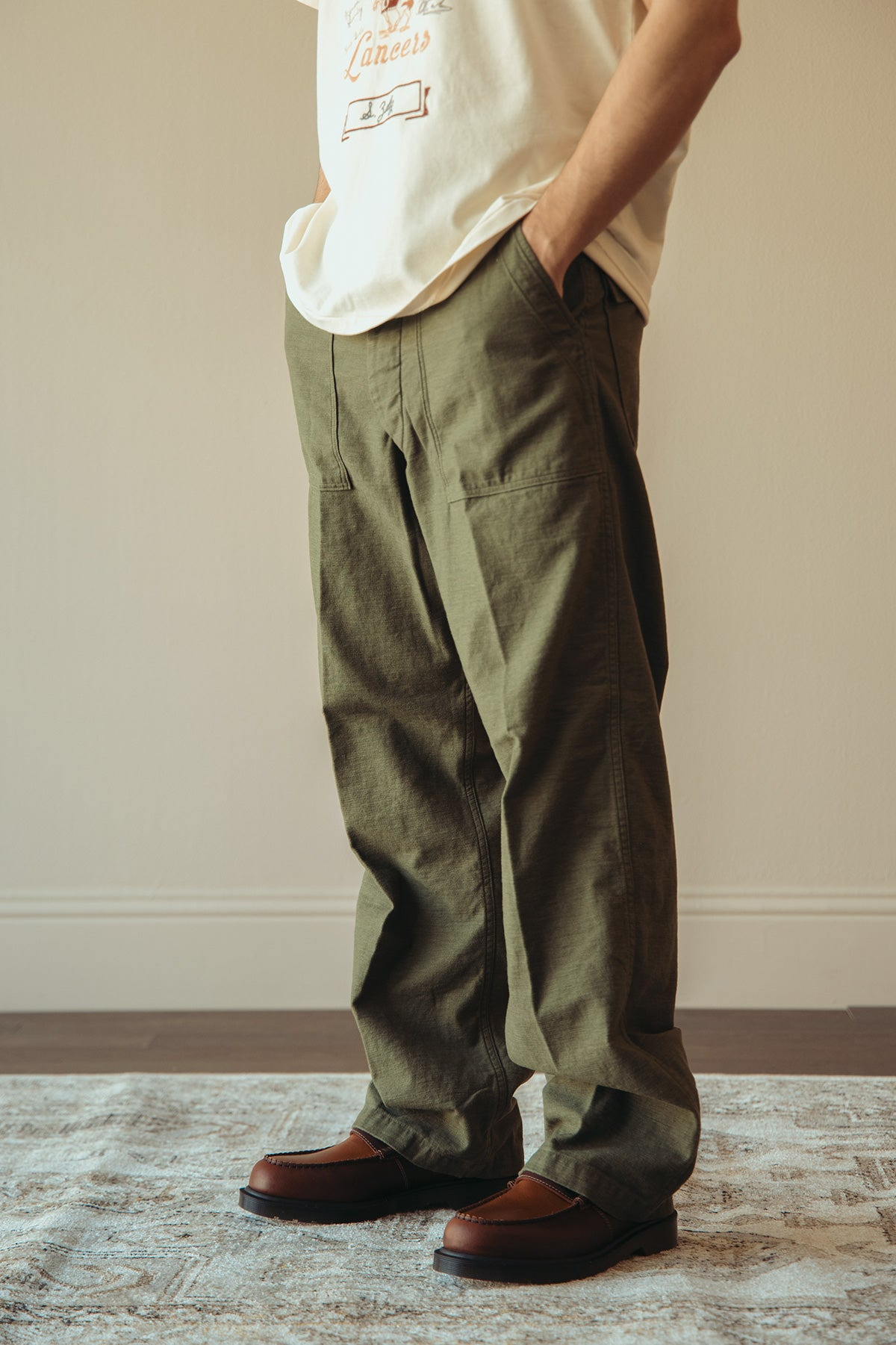 Vintage Fit Fatigues - Dark Olive - 3