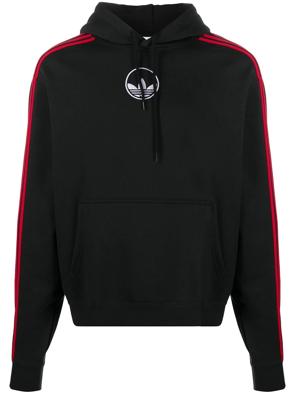 logo print drawstring hoodie - 1