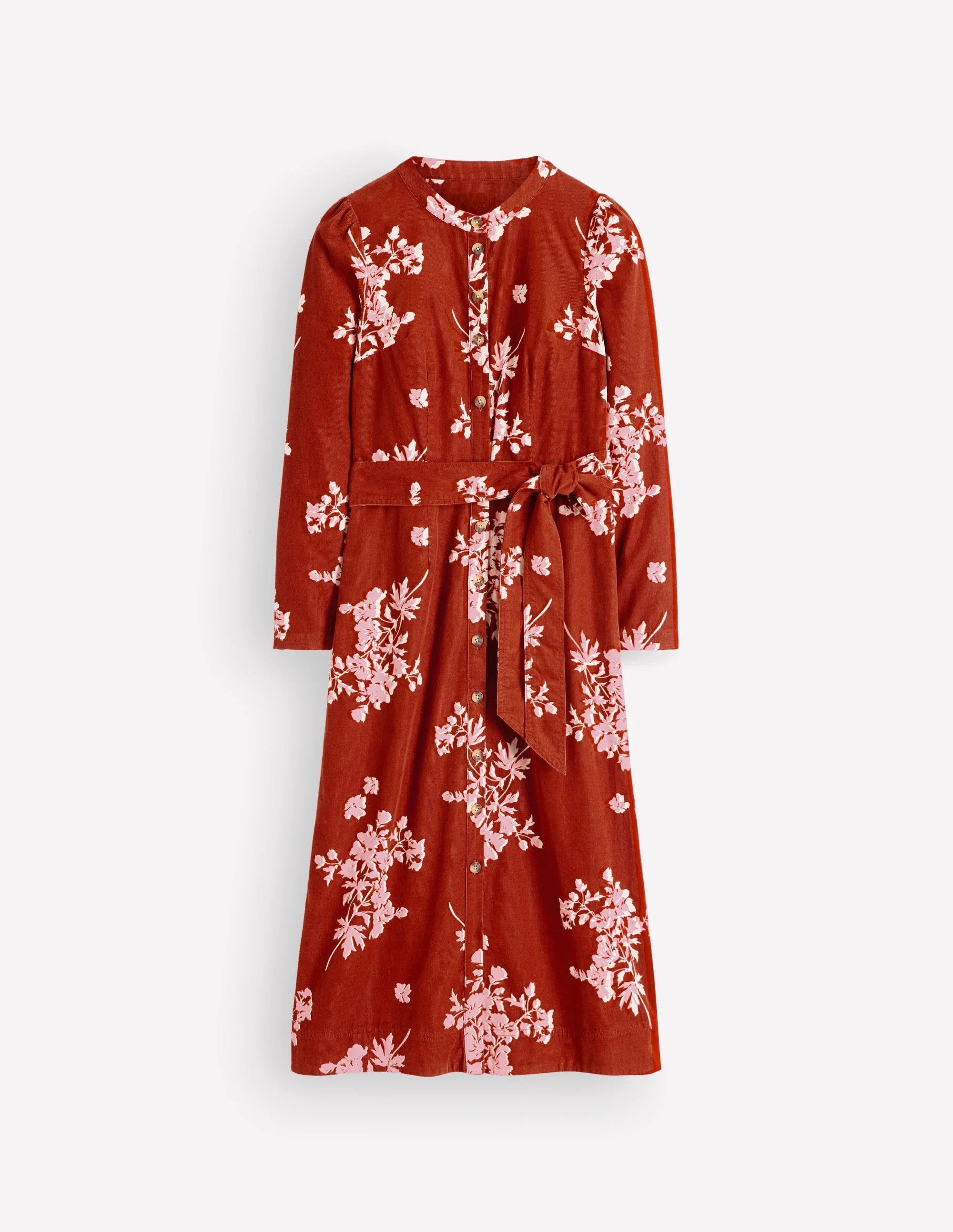 Louise Cord Midi Shirt Dress-Arabian Spice, Flecked Bunch - 1