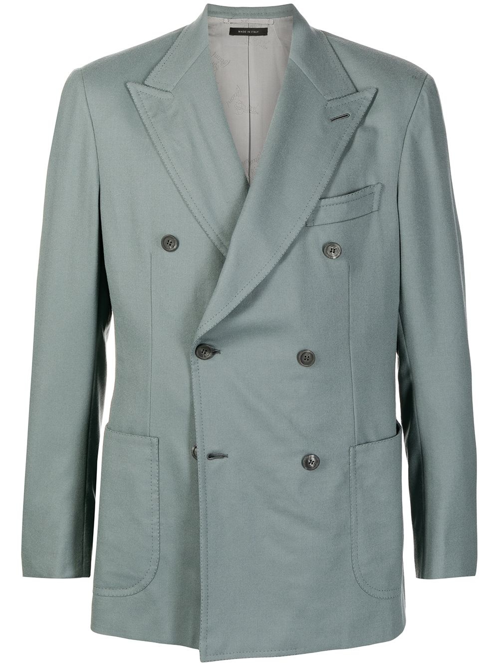 fitted double-breasted blazer - 1