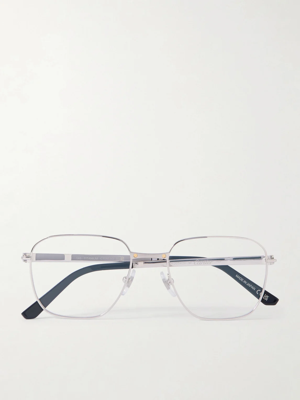 Santos de Cartier D-Frame Silver-Tone Titanium Optical Glasses - 1