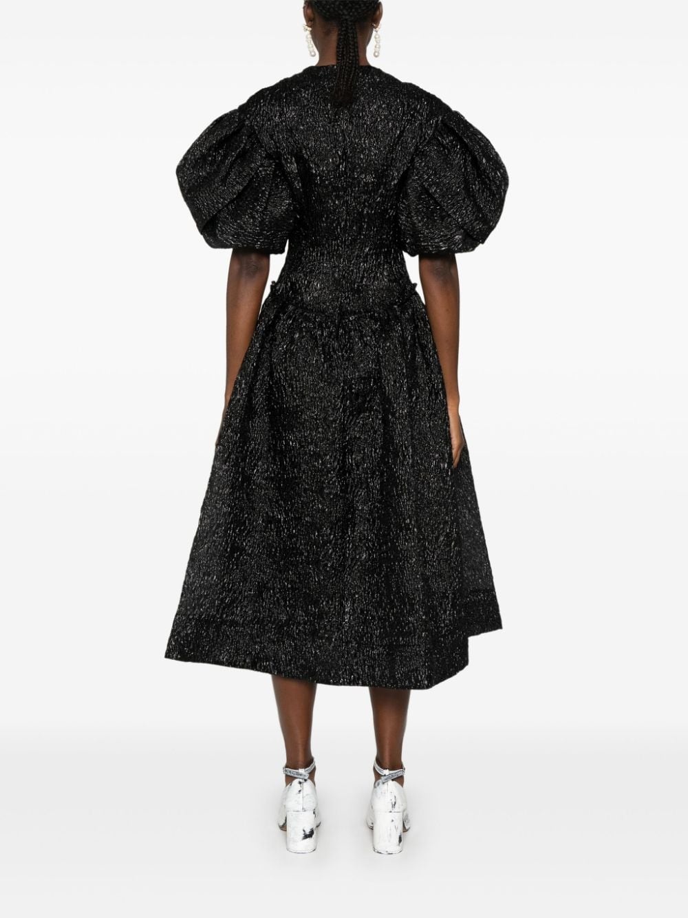 crinkled midi dress - 4