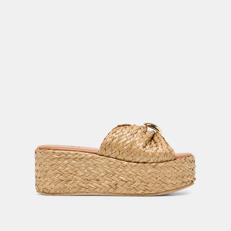 BARRIO WEDGES NATURAL RAFFIA 1
