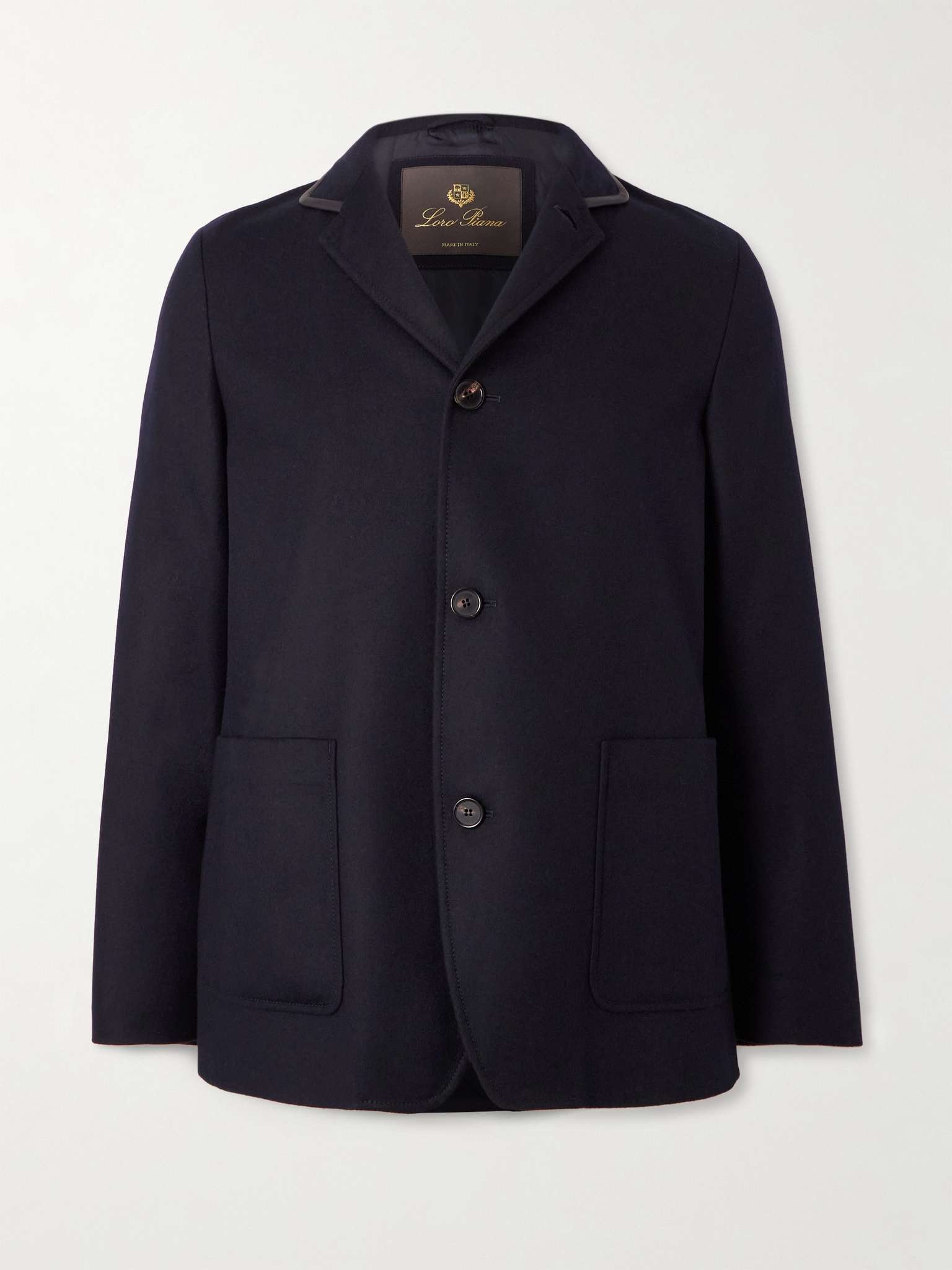 Spagna Leather-Trimmed Cashmere-Felt Jacket - 1
