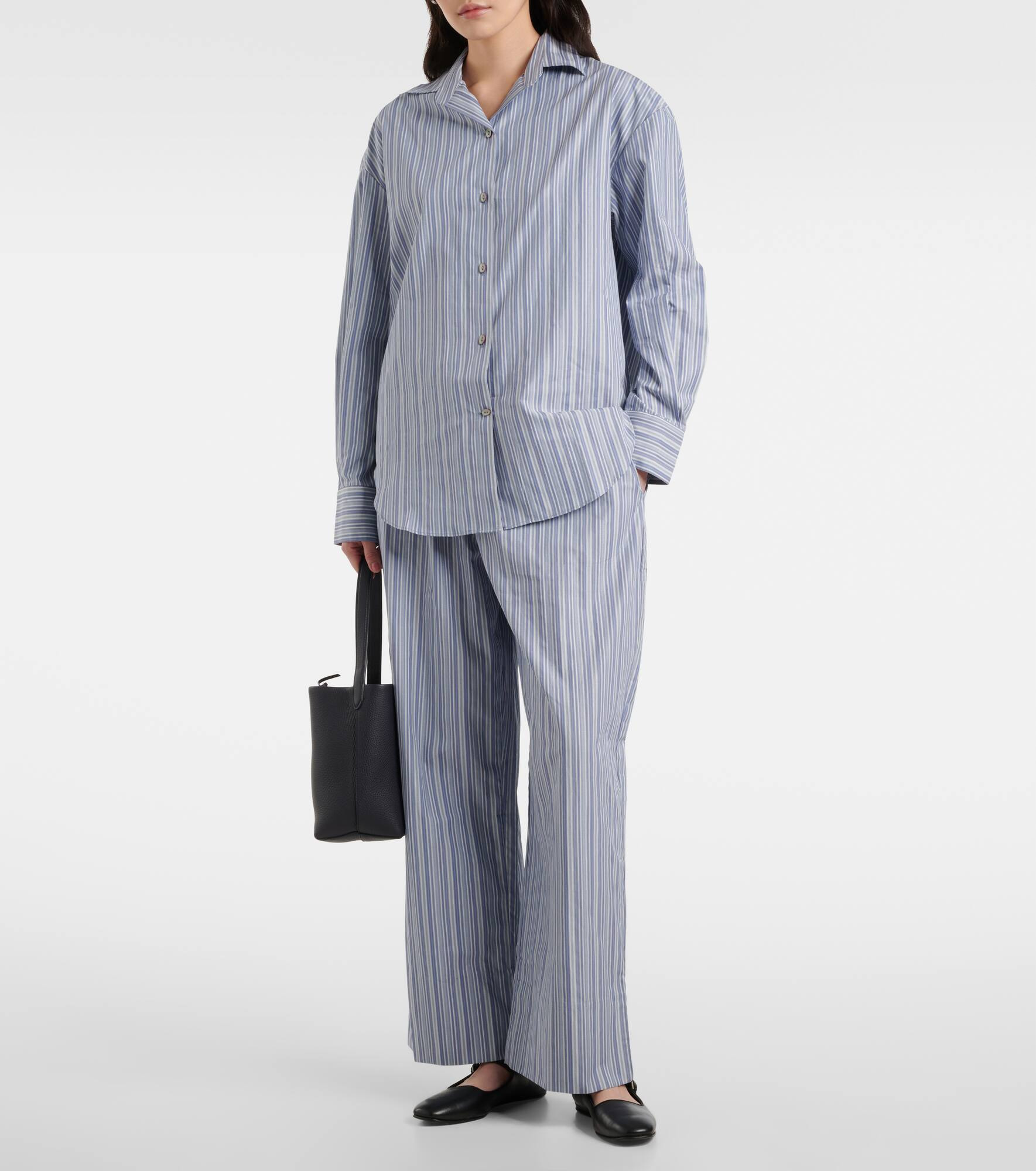 Vieu Relaxed striped cotton poplin pants - 2