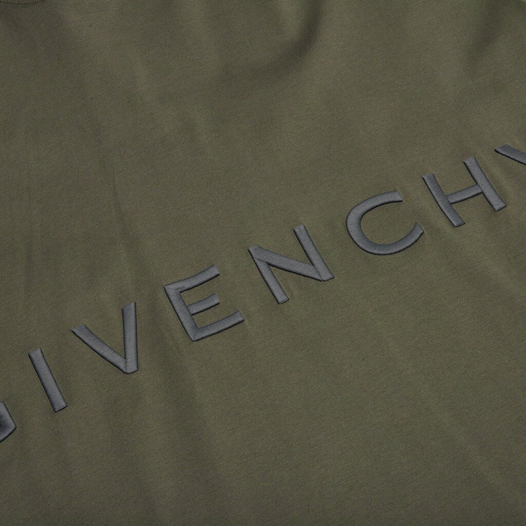 OVERSIZED FIT GIVENCHY EMBROIDERY T-SHIRT - GREYISH GREEN - 3