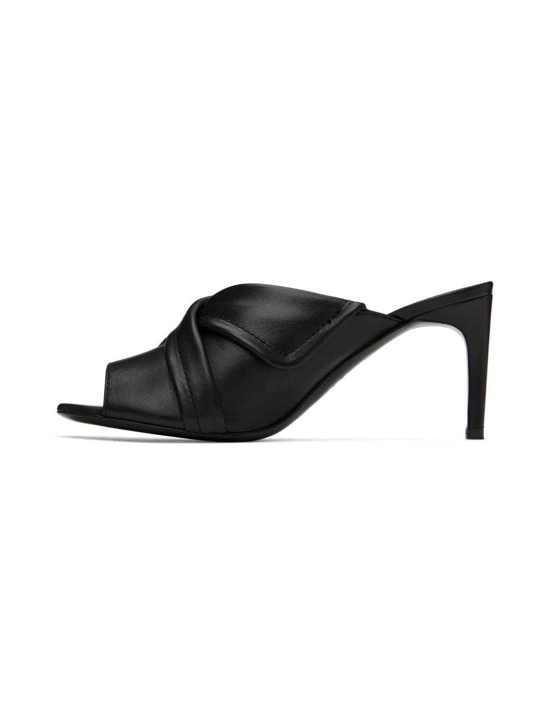 Black Biker Heeled Sandals - 3