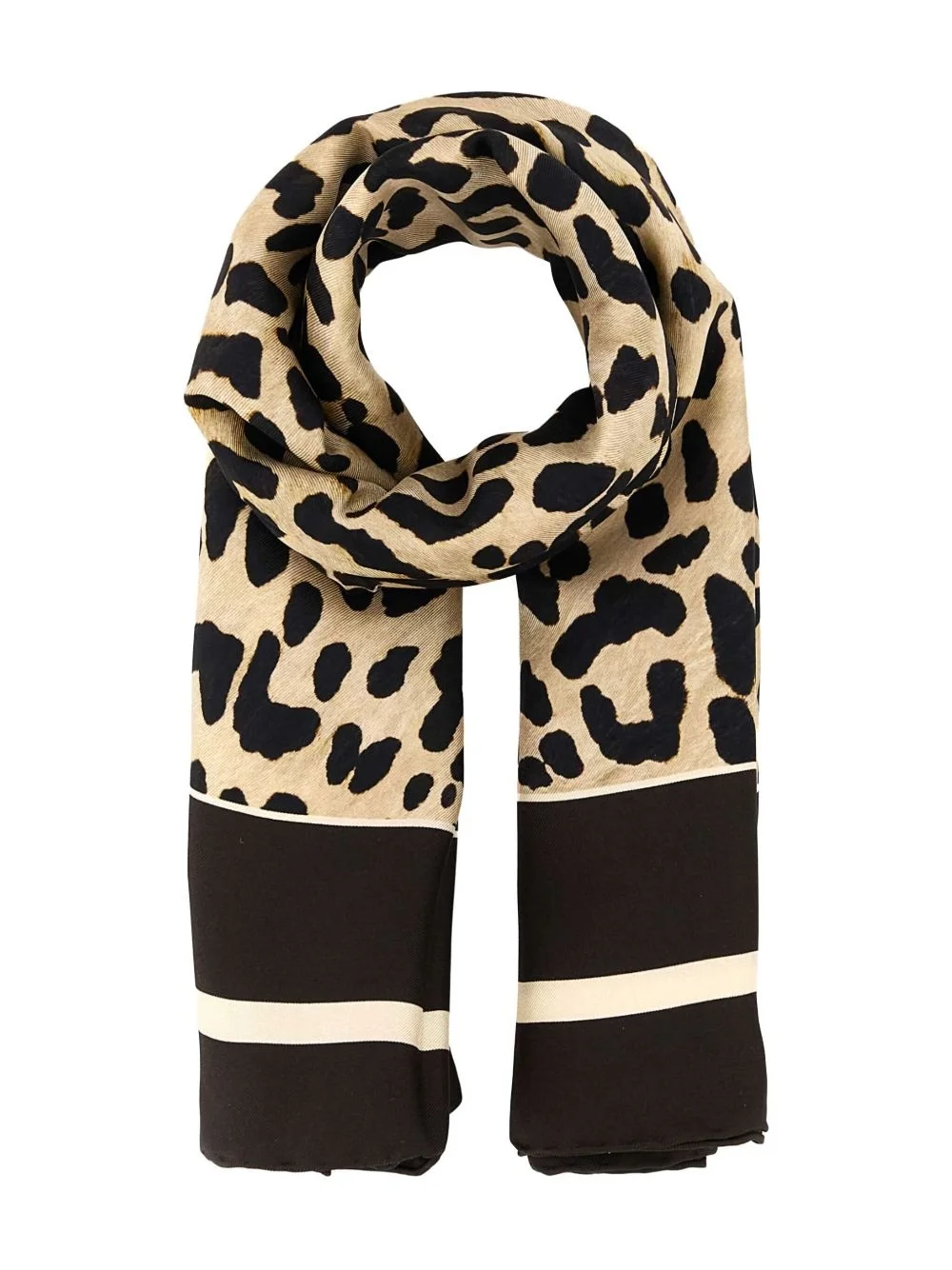 leopard-print silk scarf - 1