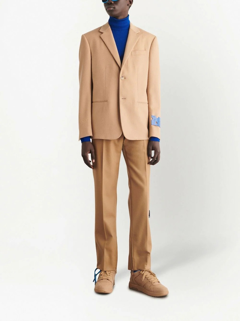 Off-White embroidered-logo single-breasted blazer outlook