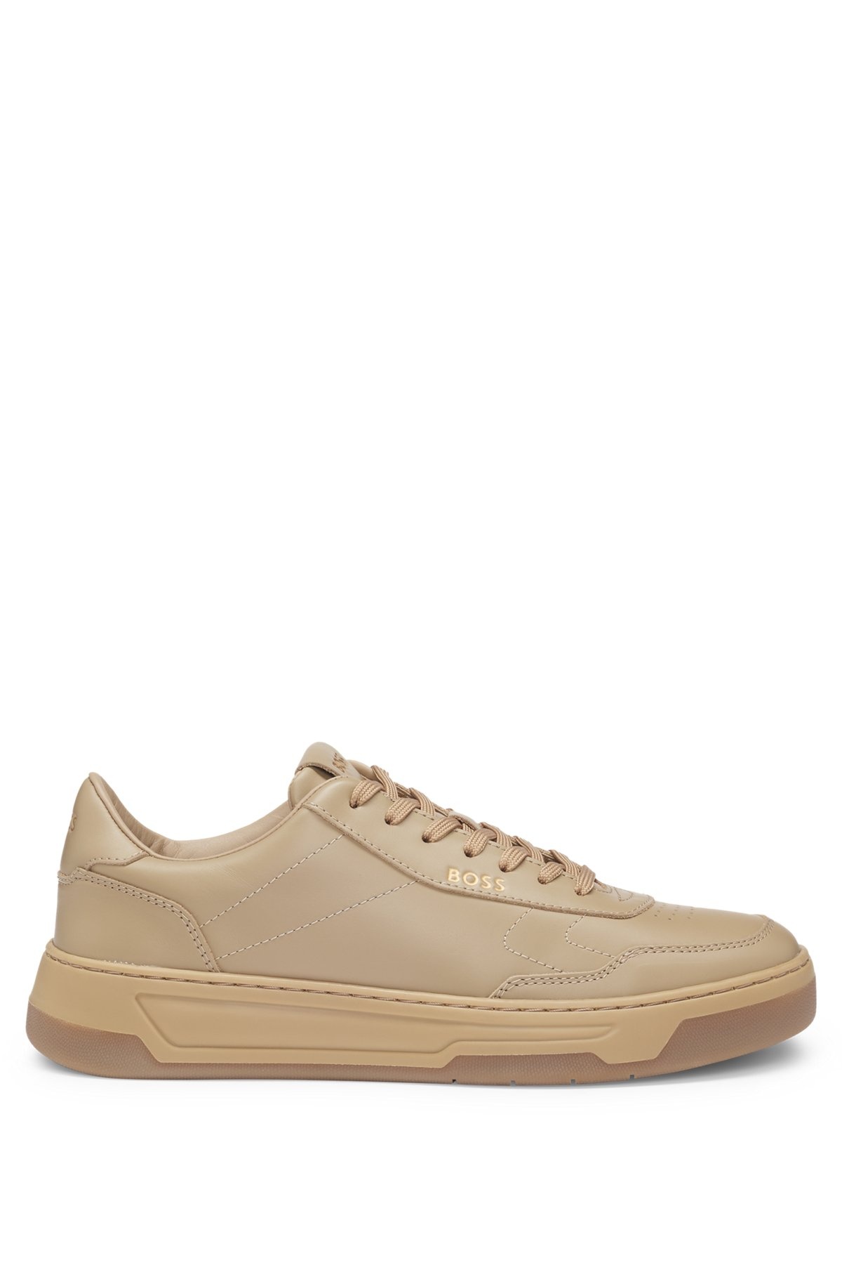 LEATHER TRAINERS WITH PADDED COLLAR - 1