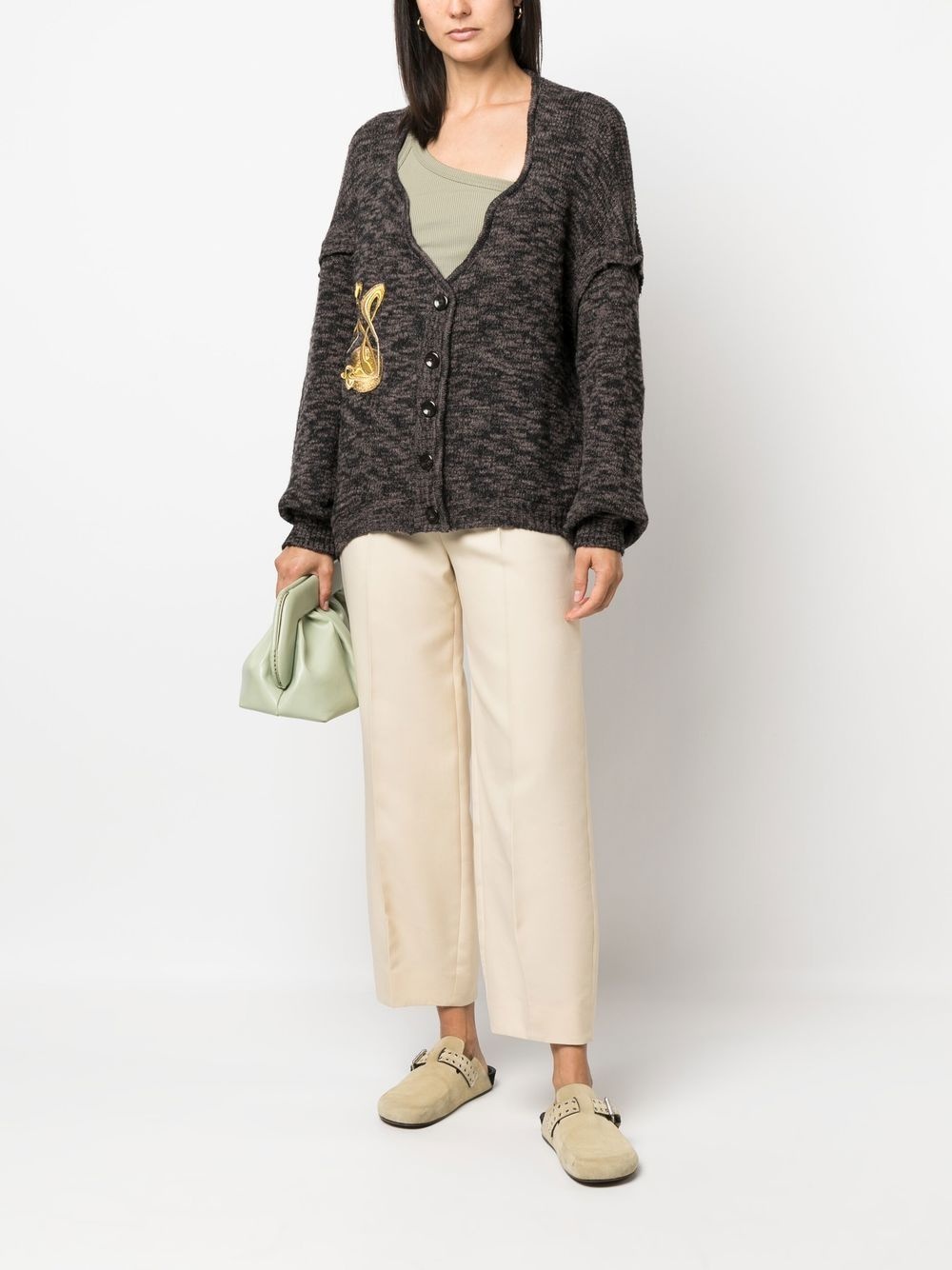 embroidered-detail knit cardigan - 2