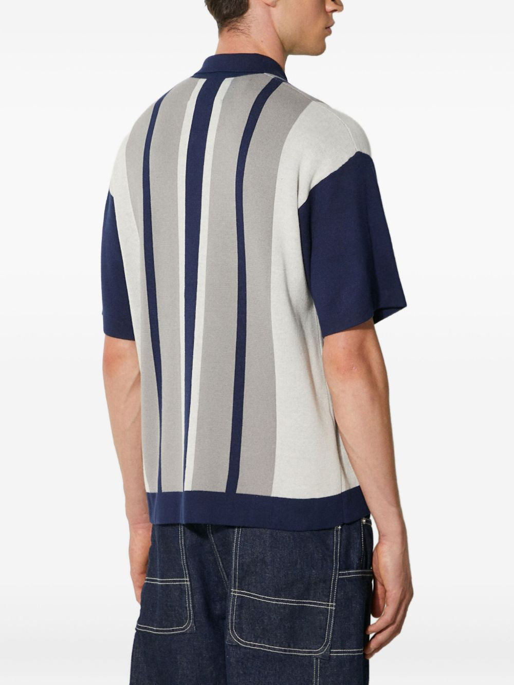 stripe panel shirt - 3
