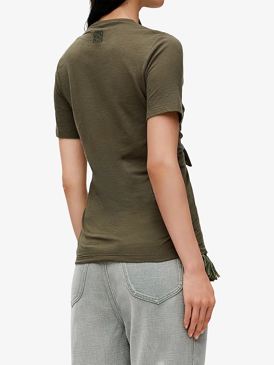 Loewe x Paula's Ibiza knot-front cotton top - 4