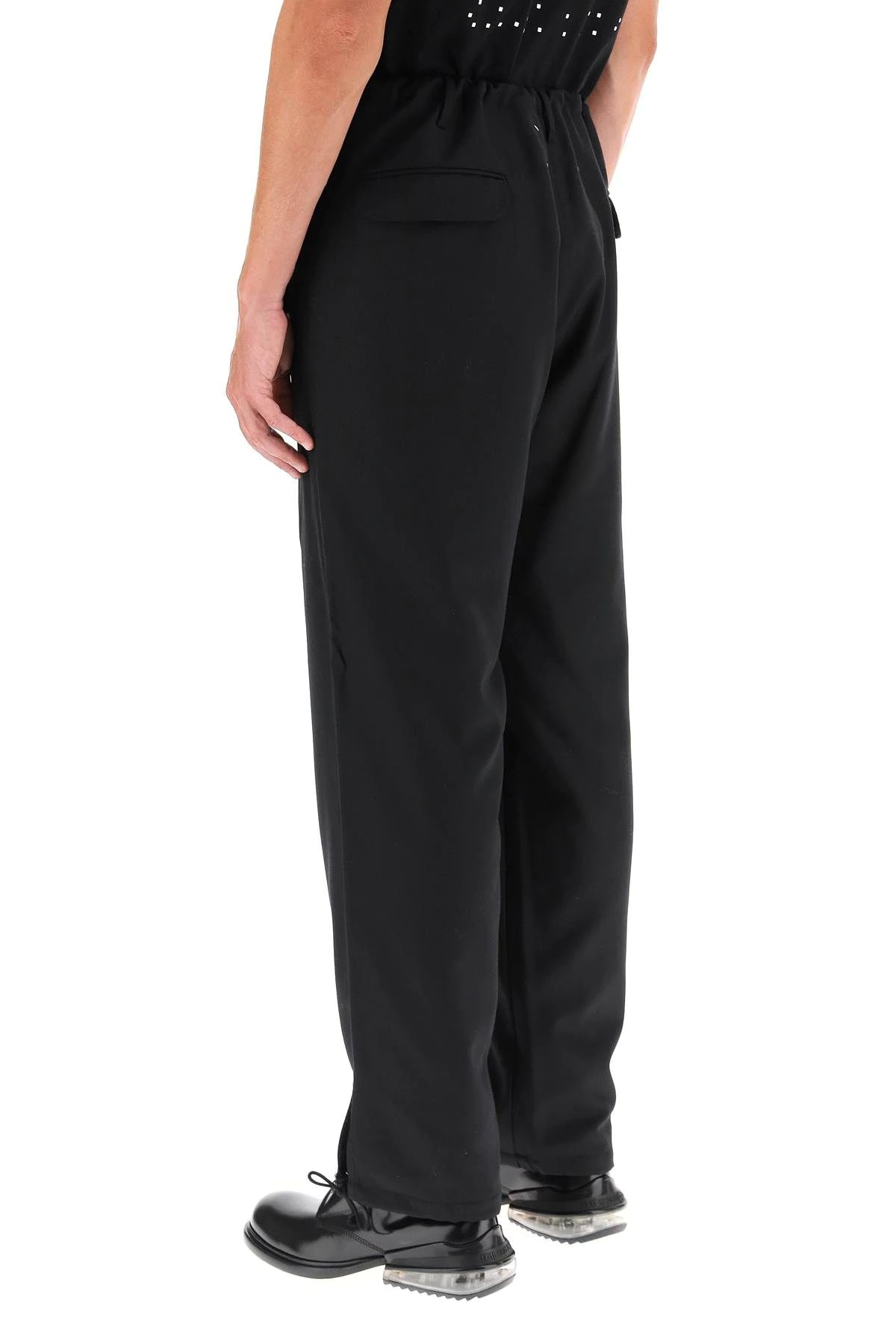 WOOL BLEND TROUSERS WITH DRAWSTRING - 4