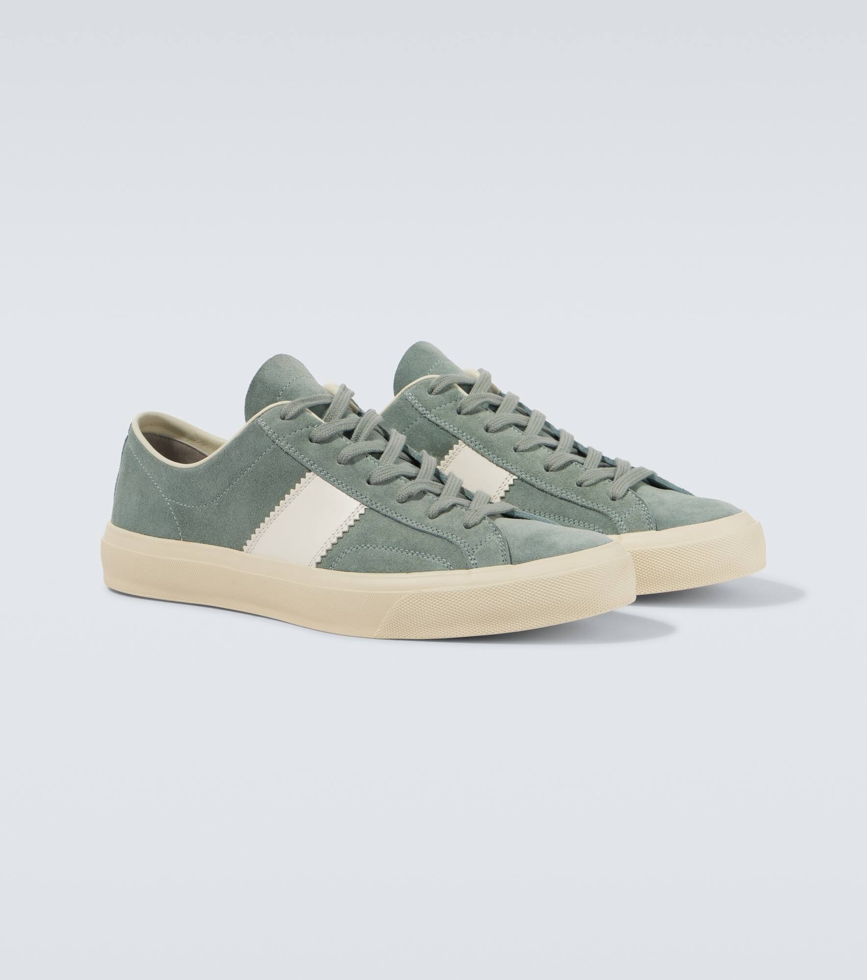 Cambridge leather-trimmed suede sneakers - 5