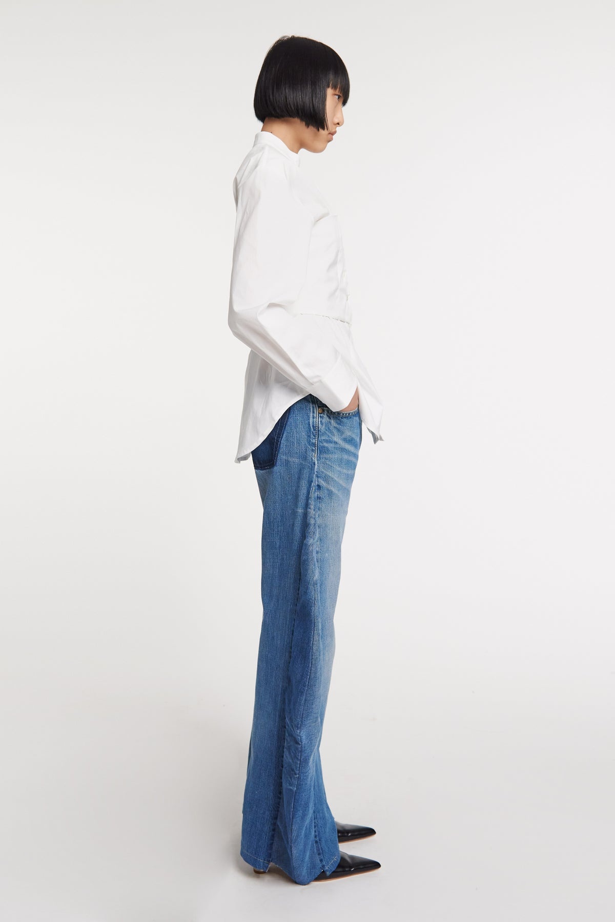 CORSET COLARLESS SHIRT WHITE - 3