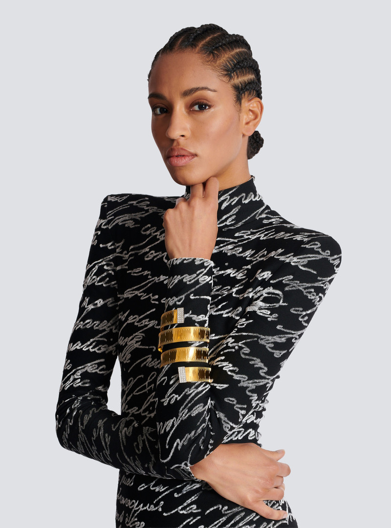 Balmain Brass tape measure cuff outlook
