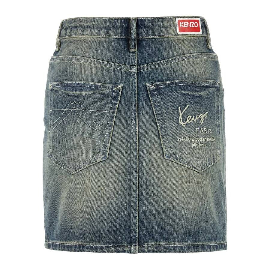 Kenzo High-Waisted Denim Skirt - 6