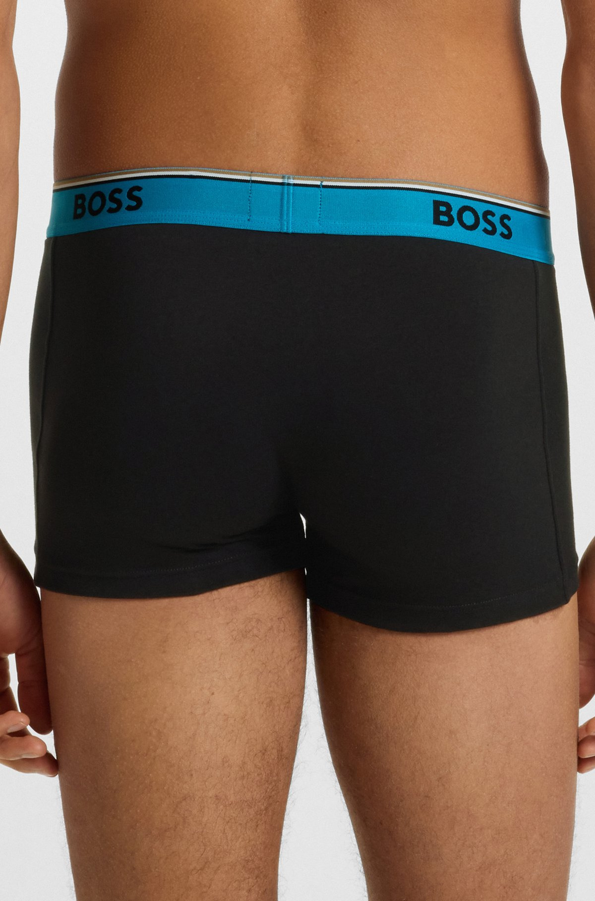 THREE-PACK OF STRETCH-COTTON TRUNKS WITH LOGO WAISTBANDS - 5