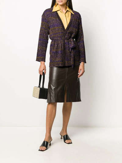 Missoni belted metallic-thread cardigan outlook