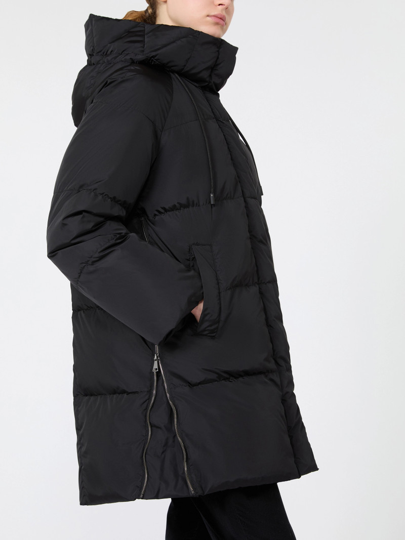 NEWBEMBO Midi parka in water-repellent taffeta - BLACK 5