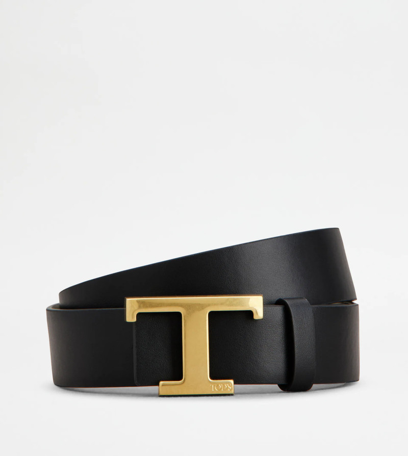 Tod's T TIMELESS REVERSIBLE BELT IN LEATHER - GREY, BLACK outlook